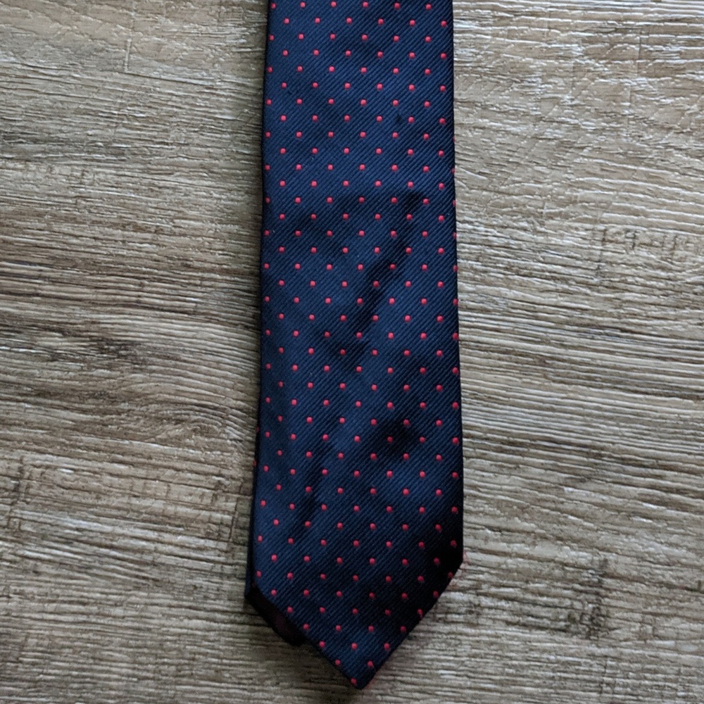 Hamburgers by Oleg Cassini Navy Pindot Tie